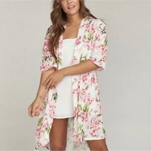 Show Me Your MuMu Pink and Green Floral Robe